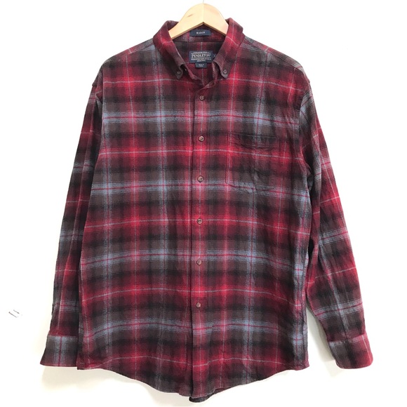 Pendleton Mason Plaid 100% Cotton Button Up Flannel (L) - Picture 8 of 8